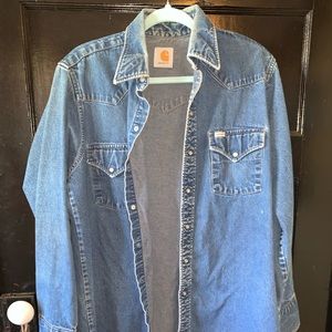 Carhartt blue jean button up